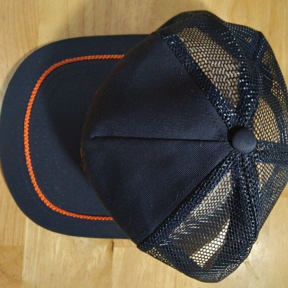 Vintage Roadway Spell Out Logo Rope Mesh Trucker Snap Back Hat - Picture 4 of 7